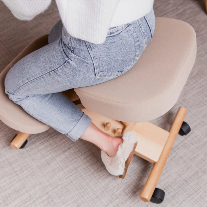 Coccyx Posture Chair - Putnams solid wood fsc frame locally made uk beige