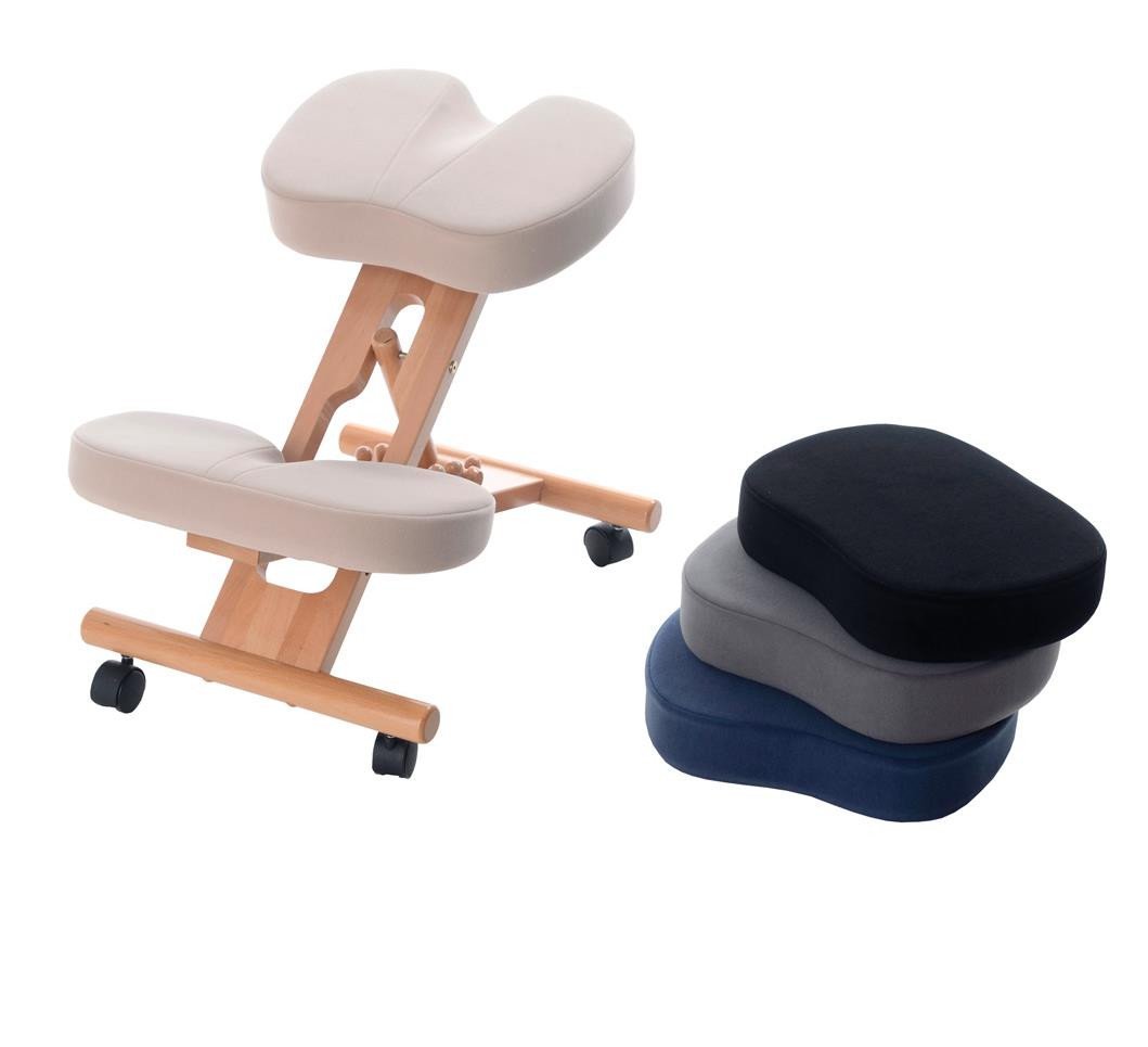 Coccyx Posture Chair - Putnams solid wood fsc frame locally made uk cream black grey blue