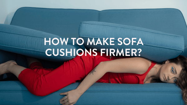 Person lying on a foam seat sofa after recently restuffing couch cushions 