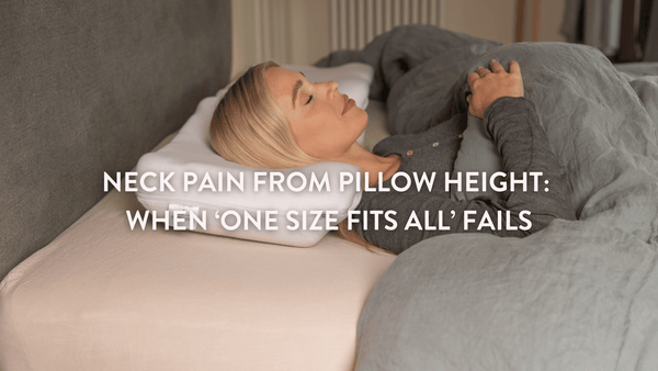 person sleeping on a Putnams memory pillow in a large double bed