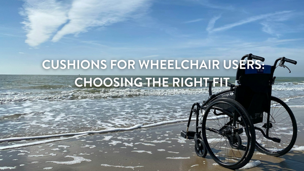 Chunc empty wheelchair on the beach on a sunny day