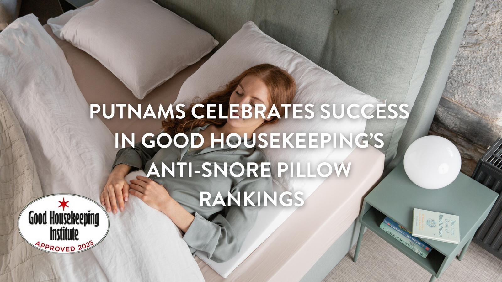 person sleeping on a Putnams anti snoring pillow 