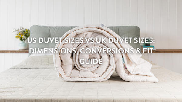 New Duvet Rolled up on large double bed 