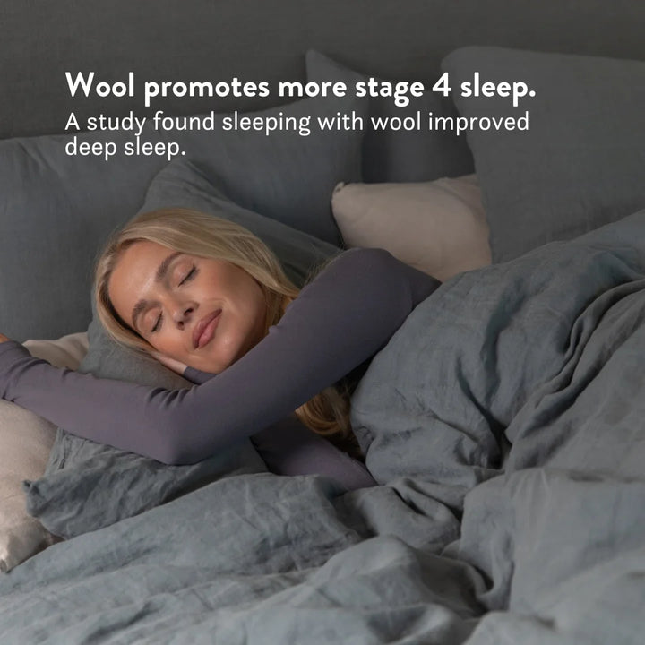 Contour British Wool Pillow & British Wool Duvet Set - Bundle height adjustable natural local handmade sustainable cotton