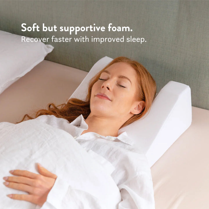 Facial Surgery Recovery Pillow Putnams wedged pillow recover faster with improved sleep.