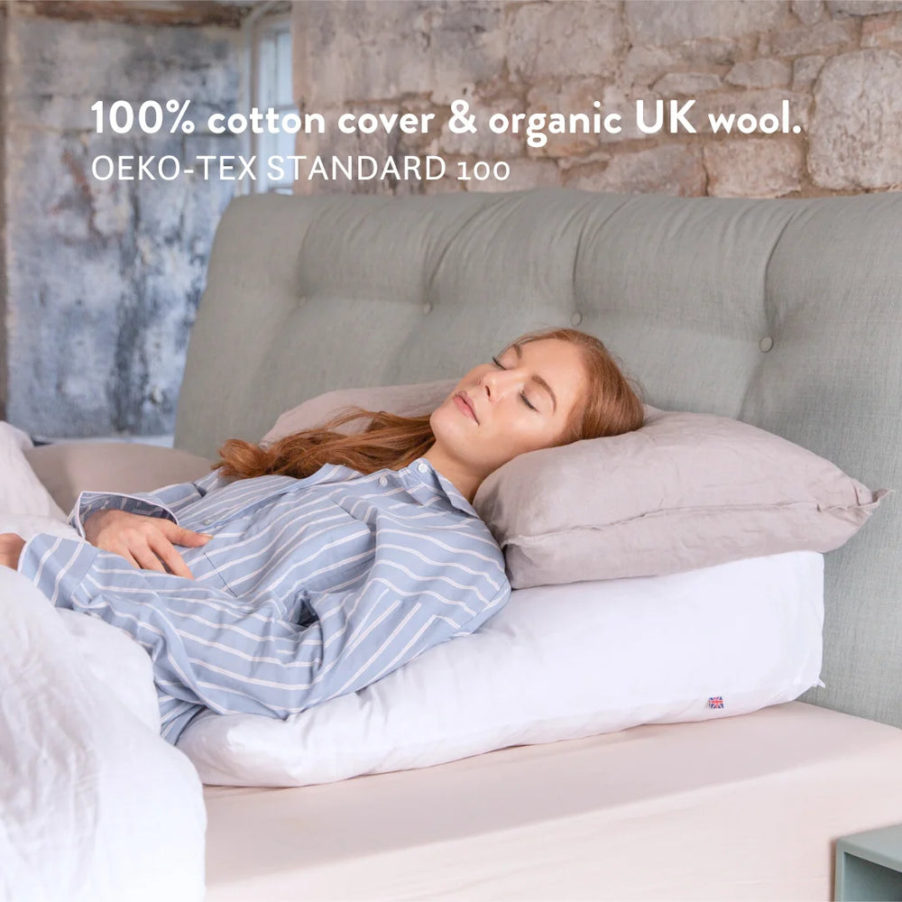 Organic British Wool Bed Wedge Pillow