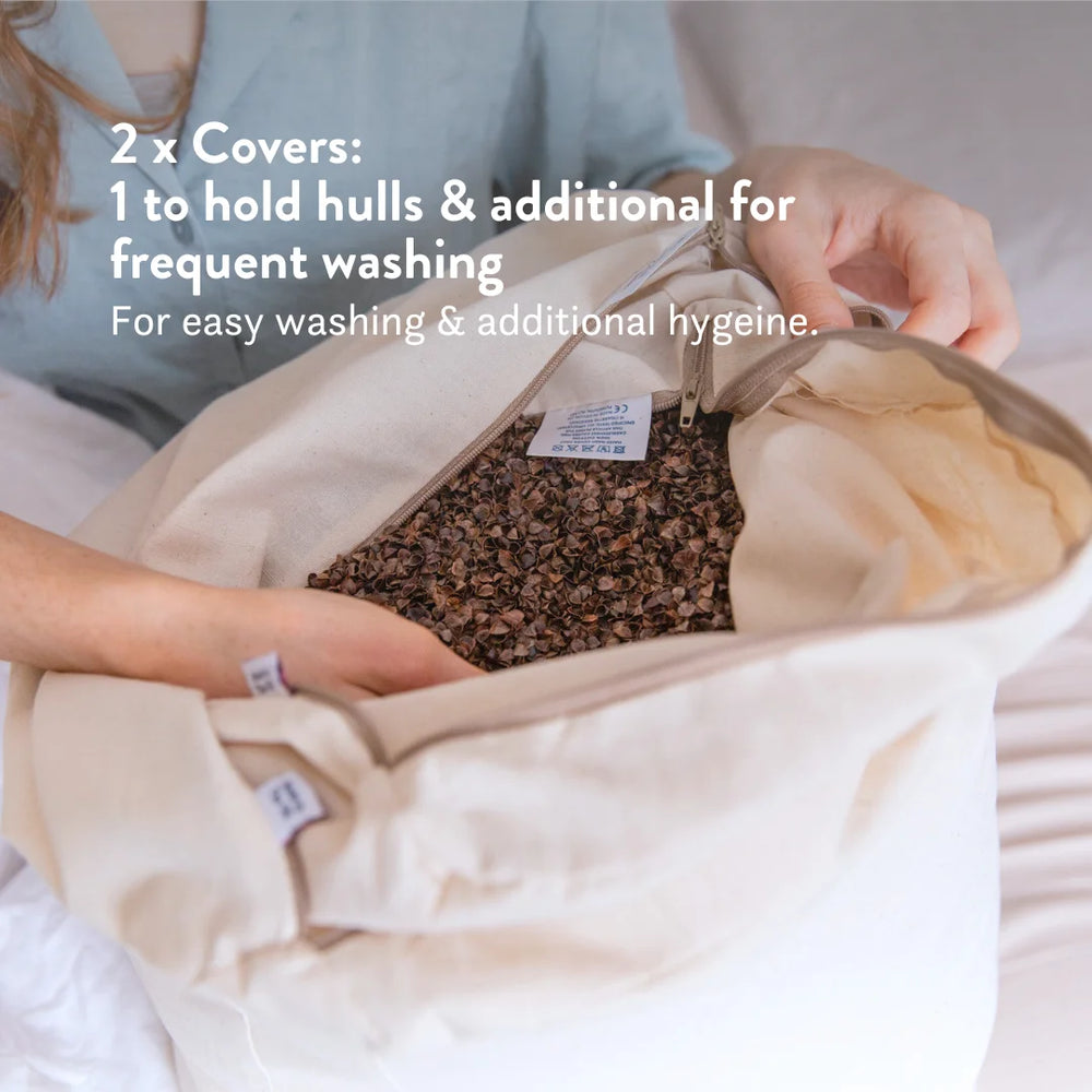 Organic Buckwheat Hull Pillow 100 Cotton Cover Putnams