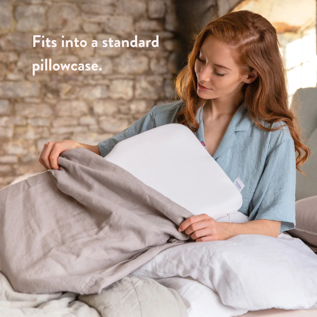 Putnam Pillow Putnams sleep on back pillow support foam back neck pain made in the UK Fits into a standard pillowcase.