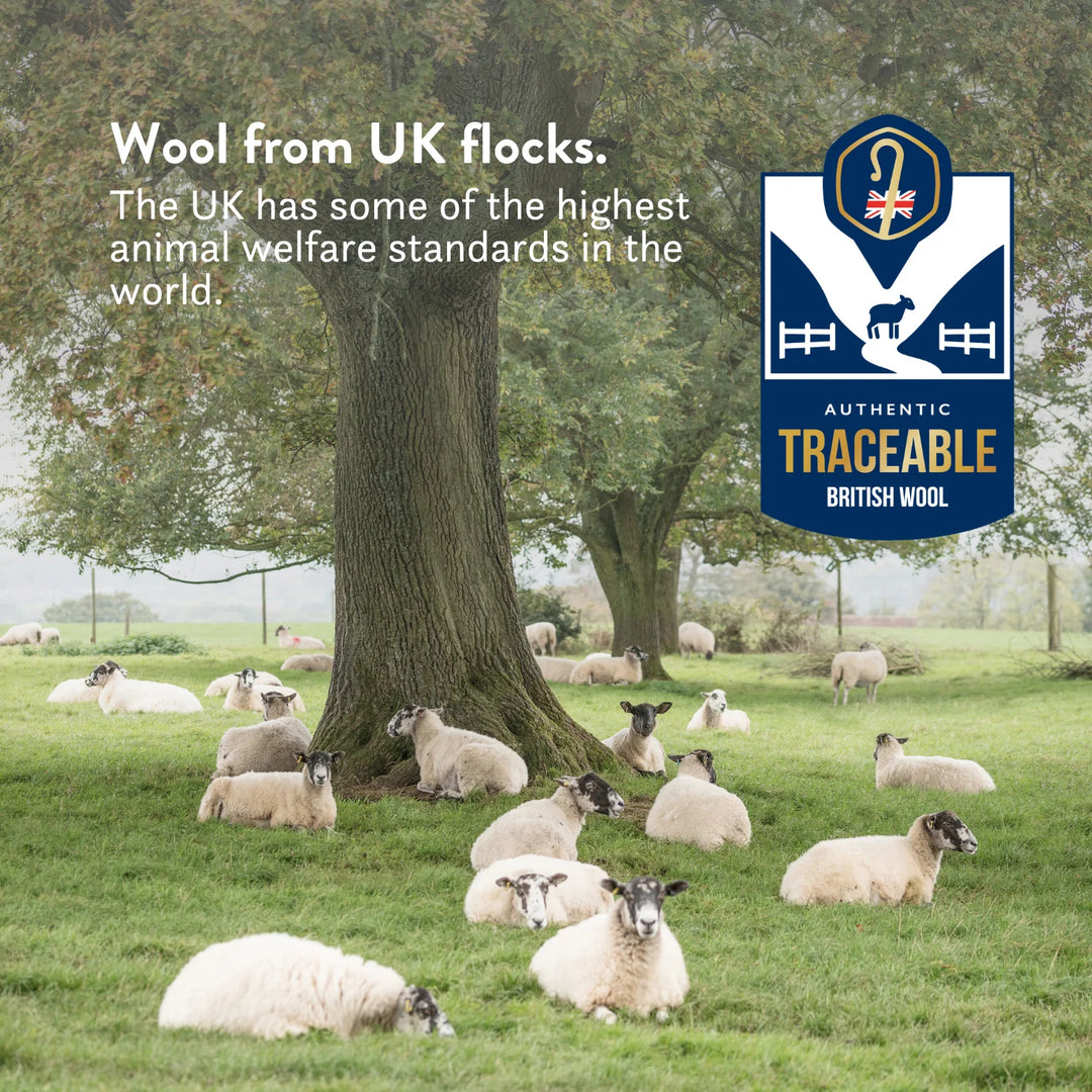 Quilted British Wool Pillow with a 100% cotton cover handmade in the UK from traceable British wool.