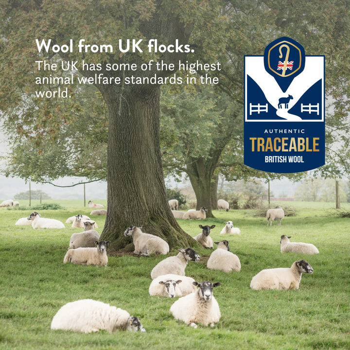 Quilted British Wool Pillow with a 100% cotton cover handmade in the UK from traceable British wool.
