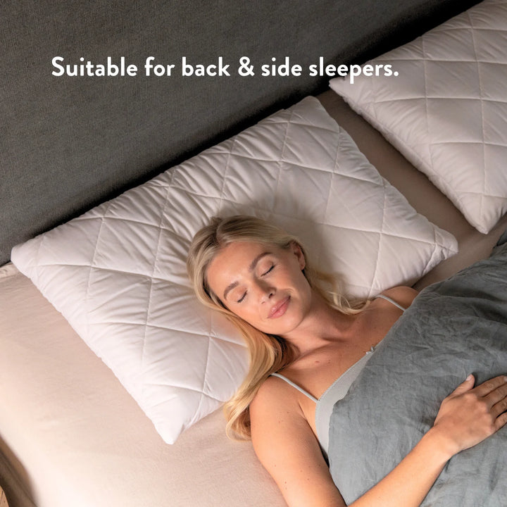 Quilted British Wool Pillow with a 100% cotton cover handmade in the UK from traceable British wool.
