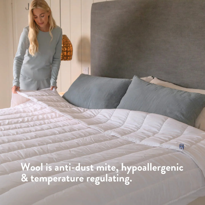 British Wool Summer Duvet 100% cotton handmade in the UK made to be hypo-allergenic, anti dust mite & sustainable.