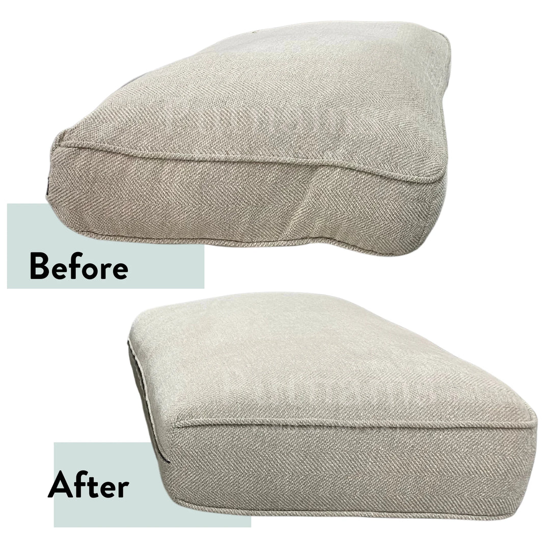 Sofa Cushion Refilling Service - UK Wide fabric before and after