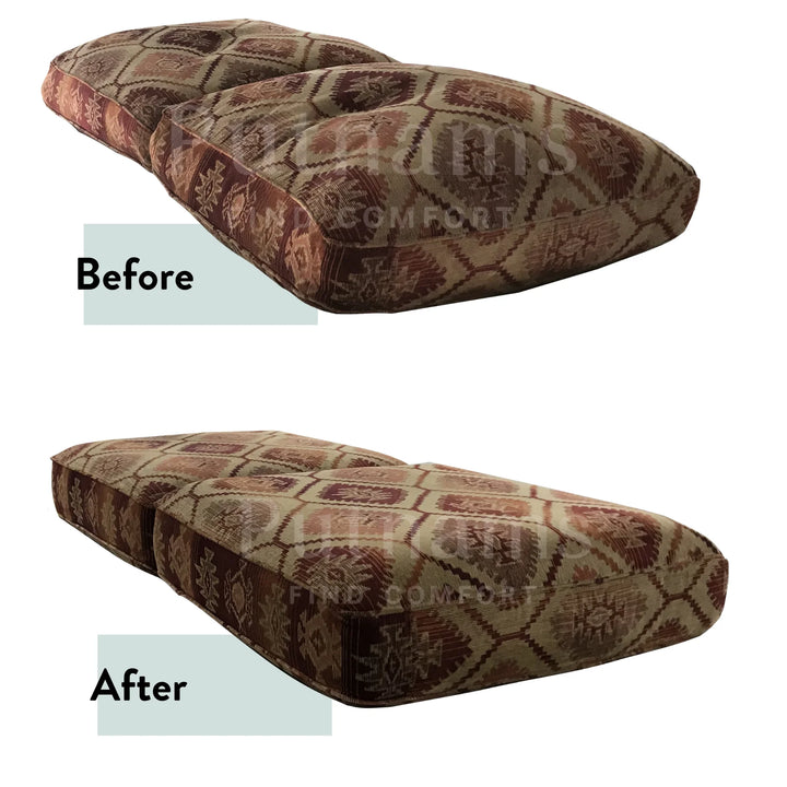 Sofa Cushion Refilling Service - UK Wide fabric before and after