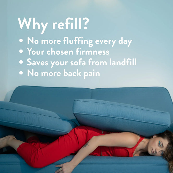 Sofa Cushion Refilling Service - UK Wide leather before and after why refill? no more fluffing no more back pain