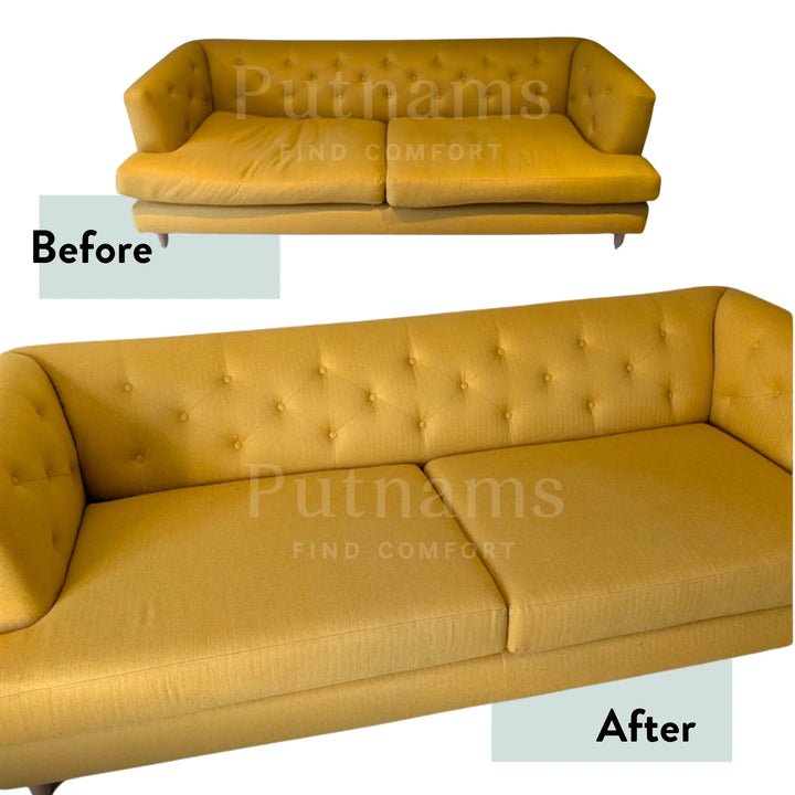 Sofa Cushion Refilling Service - UK Wide fabric upholstery before and after