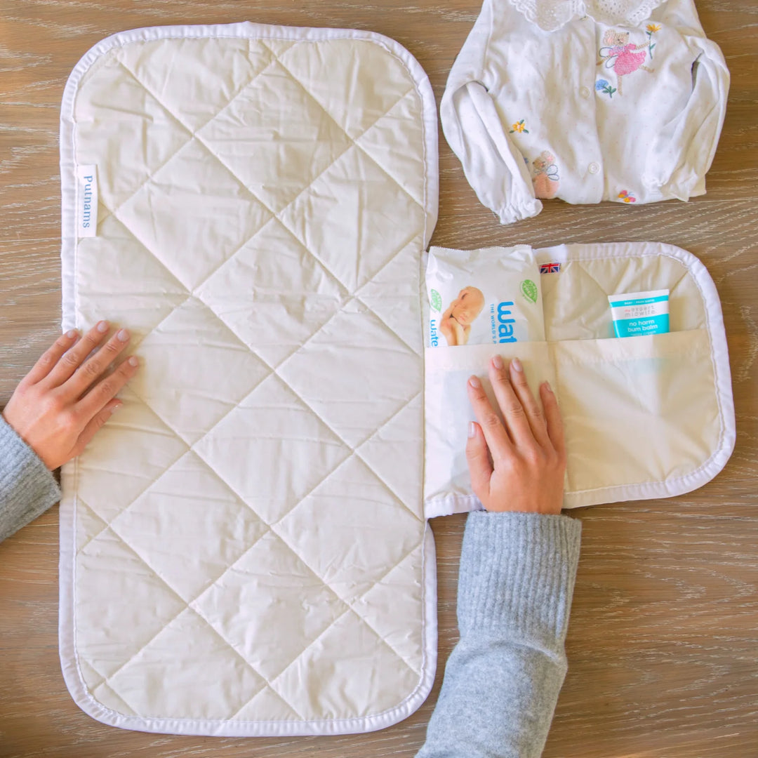Travel Baby Changing Mat - Washable Wool & Organic Cotton