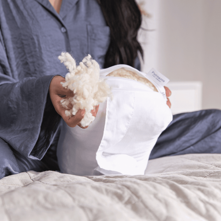 British Wool Knee Pillow - Natural side sleeping pregnancy hip back pain biodegradable pillow filling