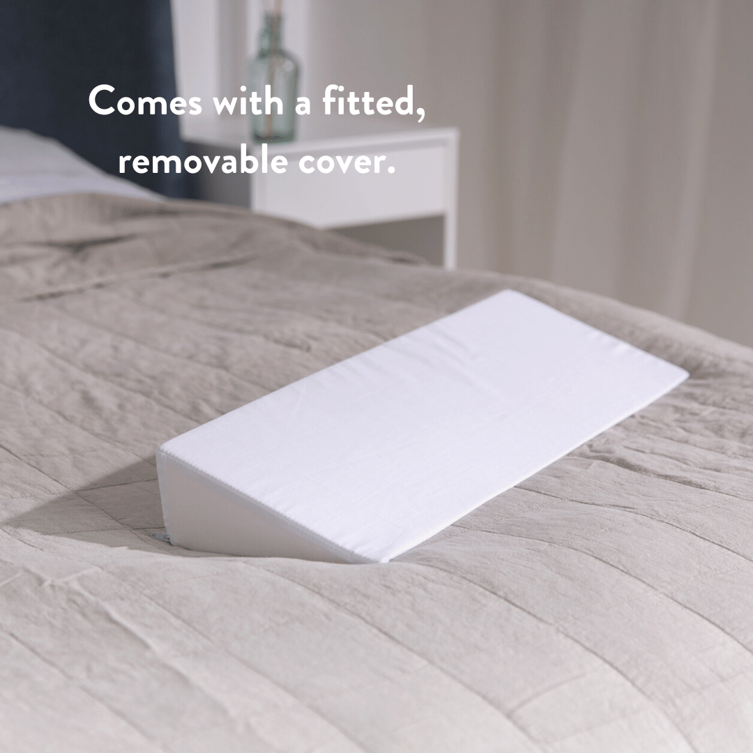 Cushion to lift heels off the bed to reduce pressure build up (formation of pressure sores, ulcers, & decubitus). Fitted, removable, washable cover. Handmade in the UK.